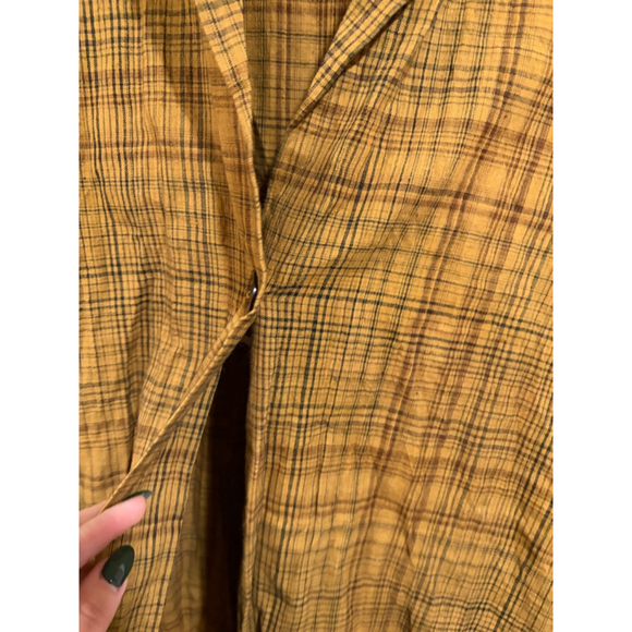 r.b. Plaid Cotton Shirt Dress Oversized Indie Boho Made in India S/M - Picture 4 of 7